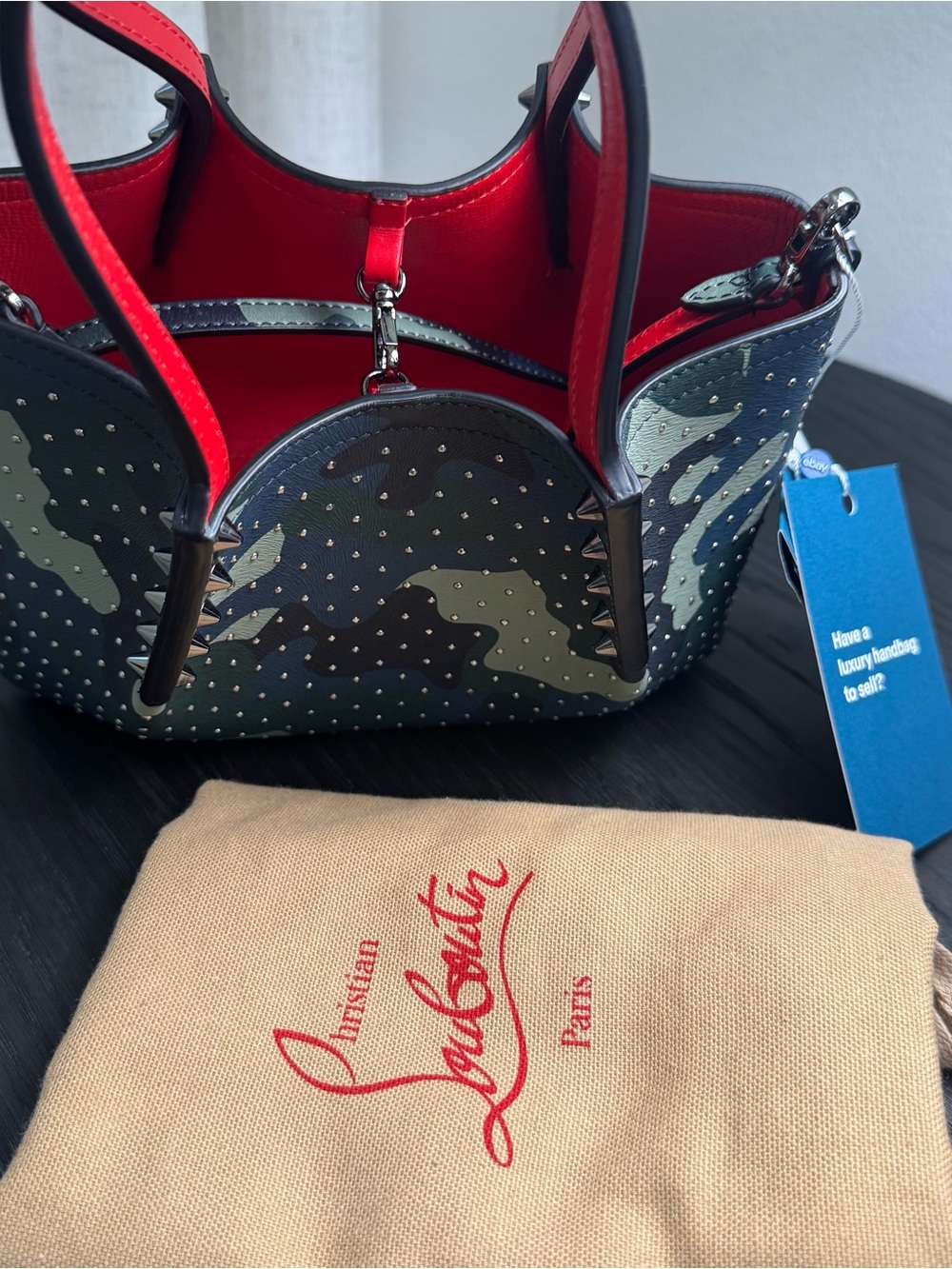 Christian Louboutin Cabarock Camo Stud Tote Bag - Picture 8 of 8